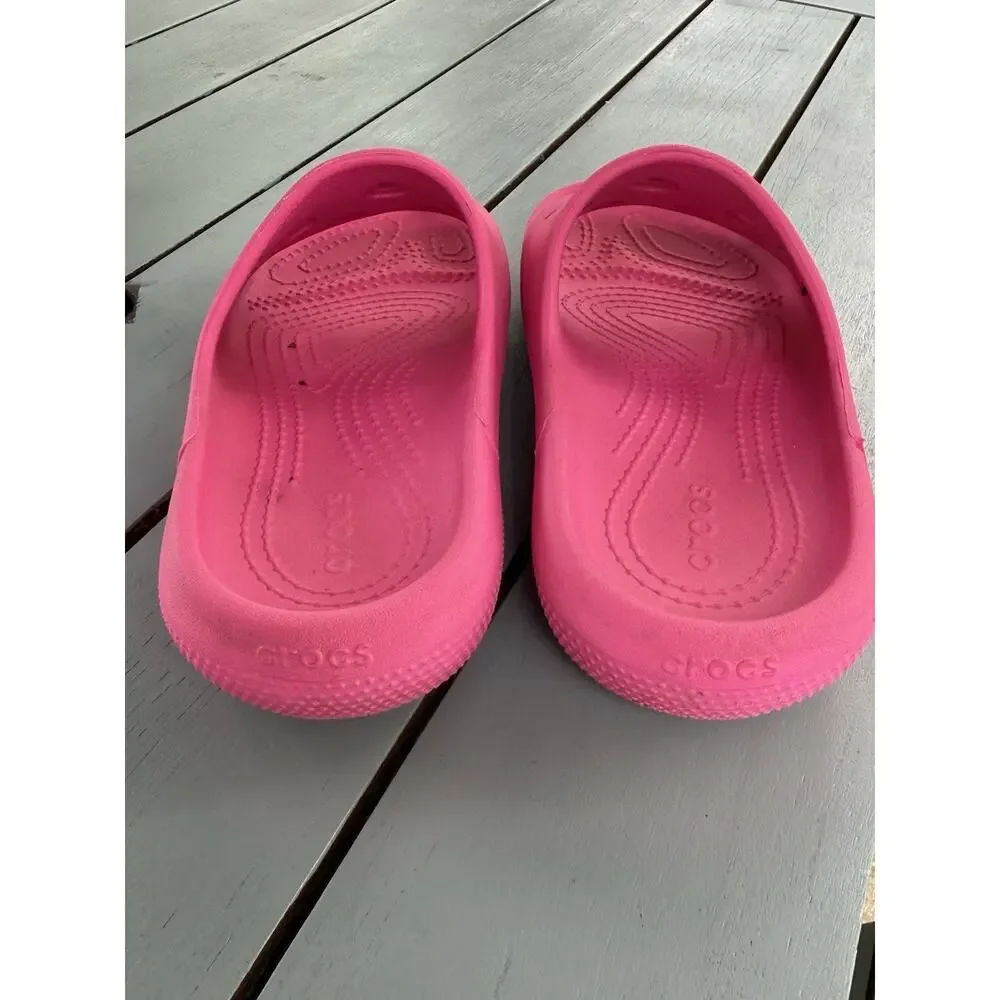Crocs Classic Slides Pink Slip On Sandals Shoes Hot Pink Kids Youth Size J4